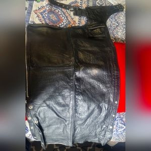 Unisex Leather Motorcycle Chaps